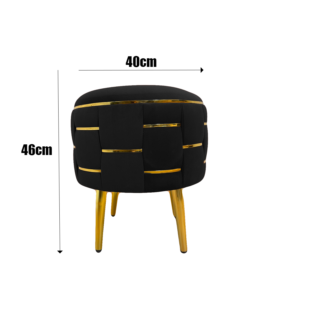 Product Thumbnail 2 of Round Velvet Ottoman Stool