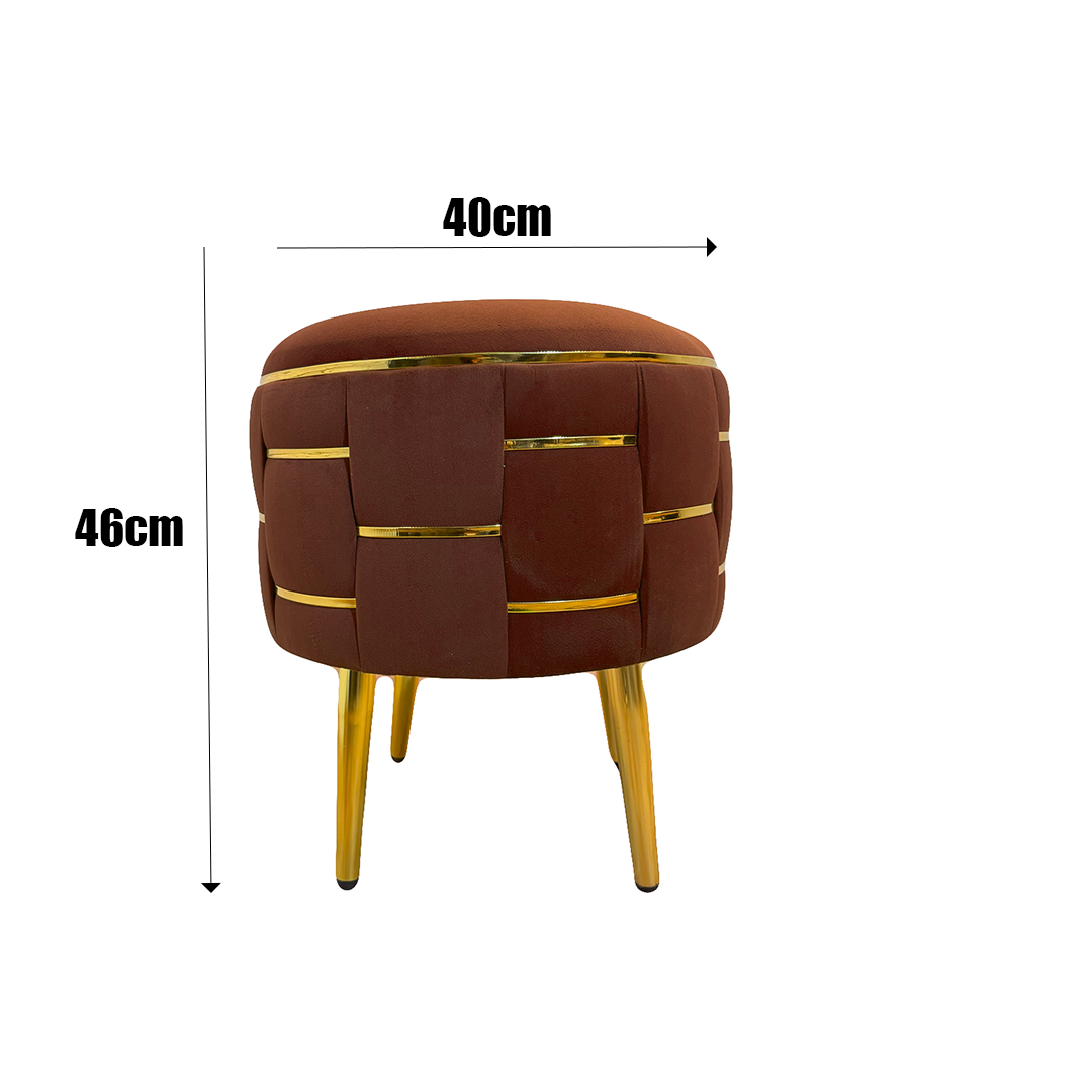 Product Thumbnail 4 of Round Velvet Ottoman Stool