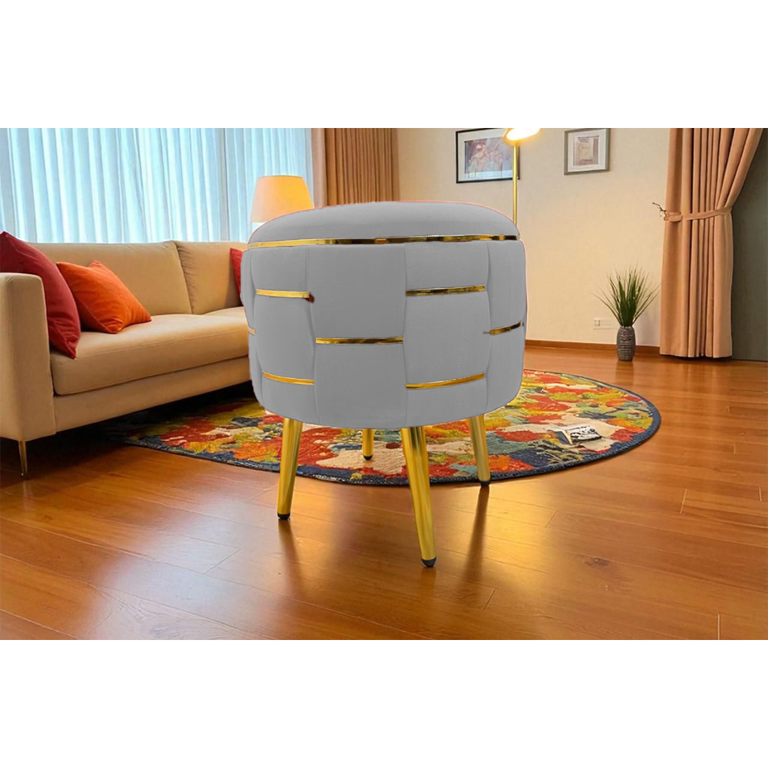 Product Thumbnail 5 of Round Velvet Ottoman Stool