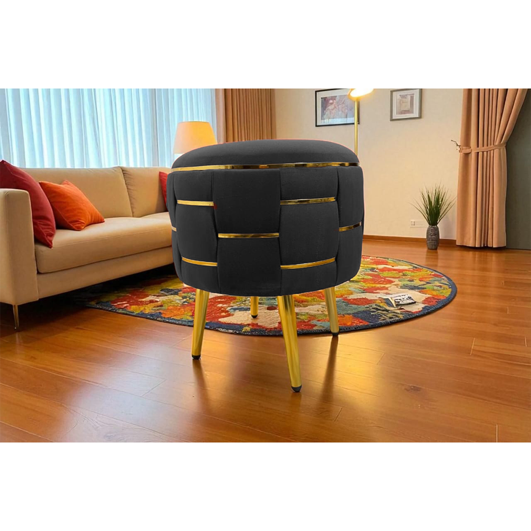 Product Thumbnail 7 of Round Velvet Ottoman Stool
