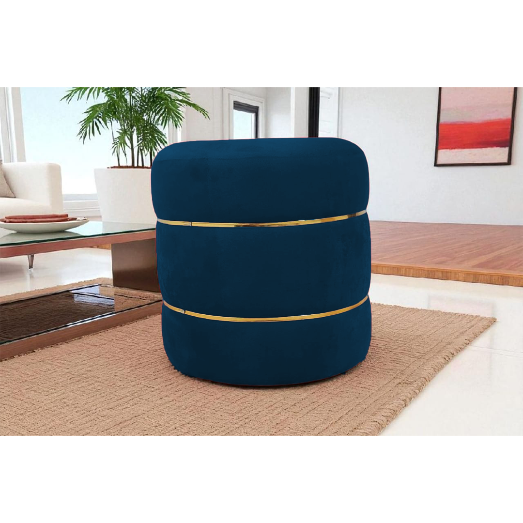 Product Thumbnail 7 of Round Velvet Pouffe Ottoman
