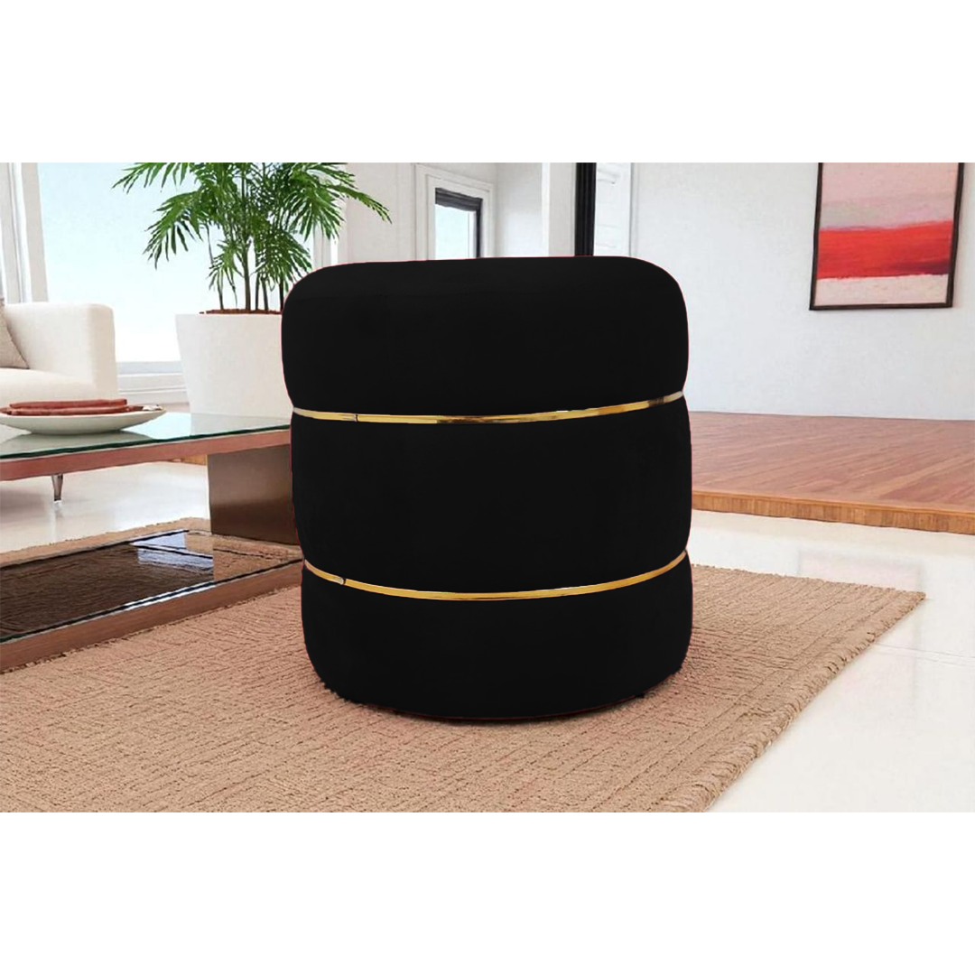 Product Thumbnail 9 of Round Velvet Pouffe Ottoman