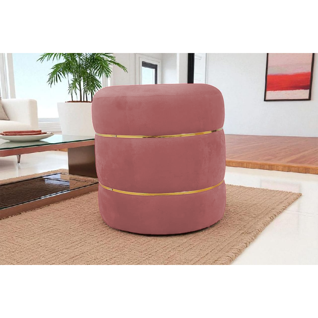 Product Thumbnail 11 of Round Velvet Pouffe Ottoman