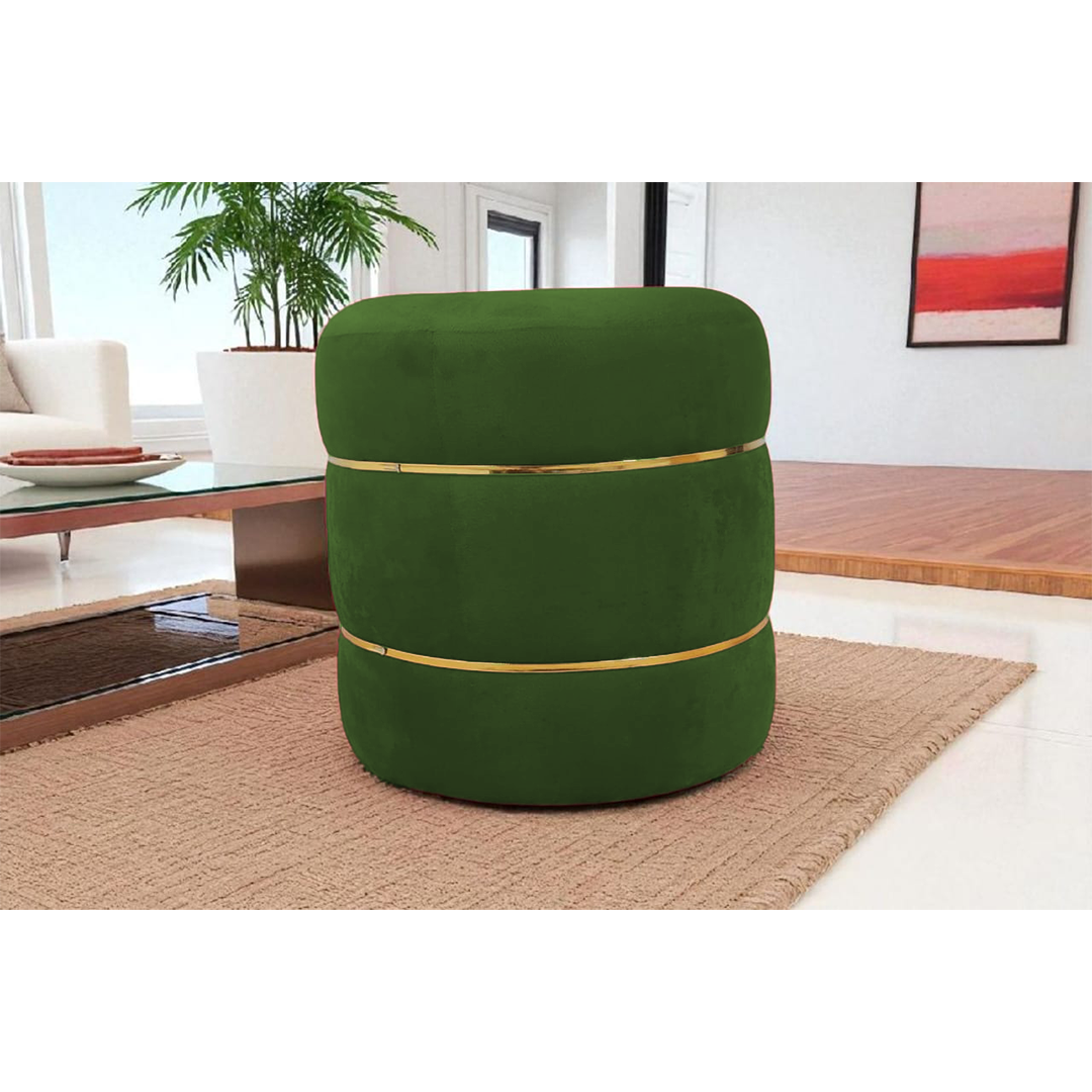 Product Thumbnail 13 of Round Velvet Pouffe Ottoman